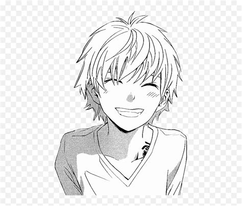 Anime Boy Smiling Drawing - Anime Boy Face Drawing Png,Anime Smile Png - free transparent png ...