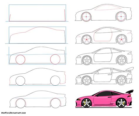 How to draw Sport car by HonFox.deviantart.com on @DeviantArt … | Simple car drawing, Car ...