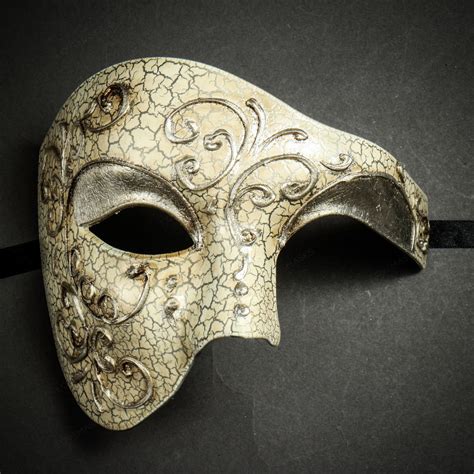 Phantom of the Opera' Venetian Masquerade Mask-Silver Lining