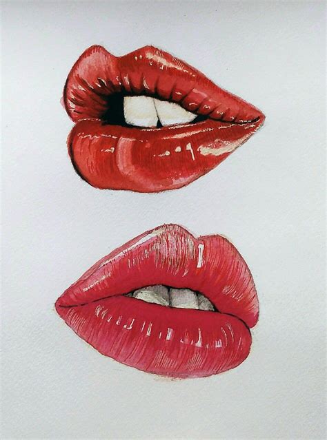 Red Lips By Mahsa Watercolor Artist | ubicaciondepersonas.cdmx.gob.mx