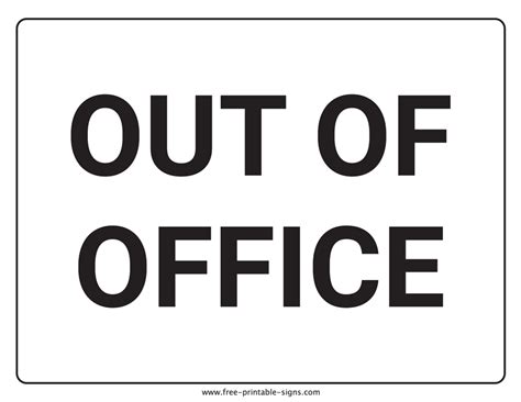 Printable Out Of Office Sign – Free Printable Signs