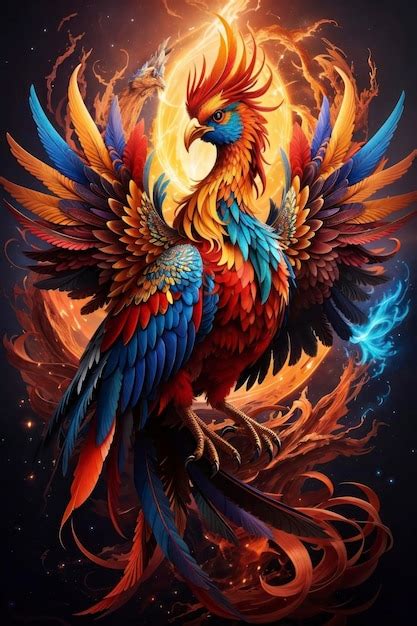 Premium AI Image | The Unique Portrait of the Phoenix Bird in Ancient Mythology