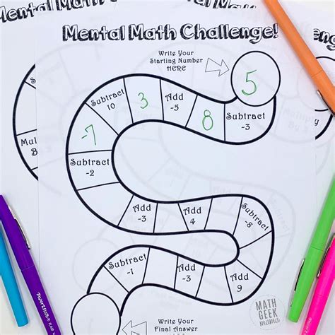 {FREE} Mental Math Challenge for Kids: Exercise Your Brain! | Math Geek Mama