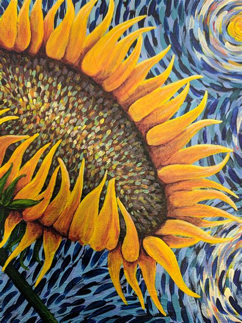 Sunflower Painting 4X4 Canvas - SUNFLOWER