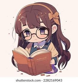 Anime Girl Reading Story Books Digital Stock Illustration 2282169043 | Shutterstock