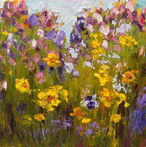 Impressionist floral painting Wildflowers by | Etsy