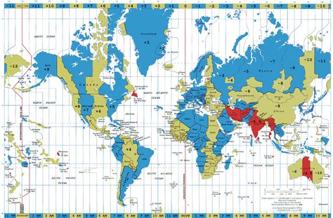 Time Zone World Map Printable