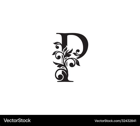 Vintage letter p logo classic p letter design Vector Image