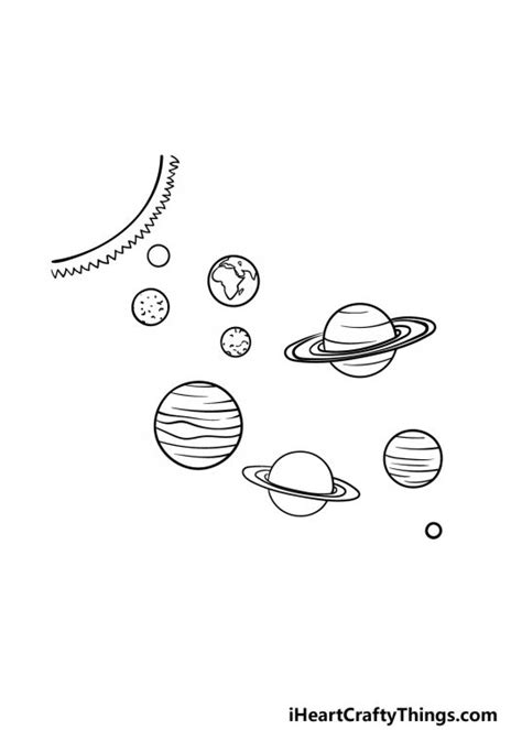 Solar System Drawing - How To Draw The Solar System Step By Step