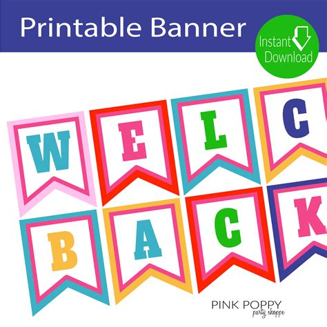 {Free Printables} Welcome Back Banner | Welcome back banner, Welcome home banners, Classroom banner