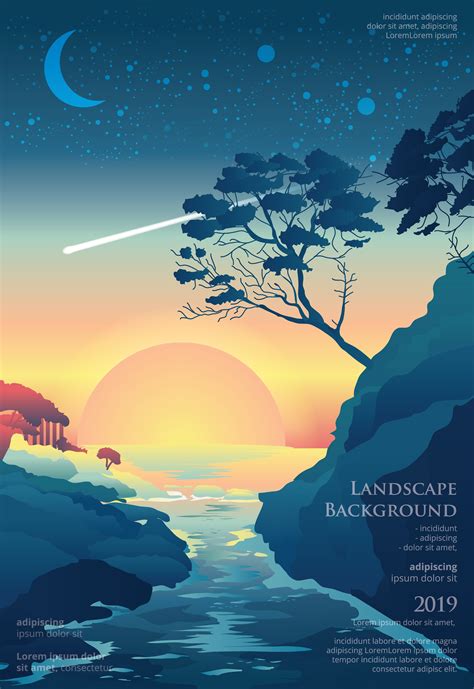 Seascape Poster Background Graphic Design Vector Illustration 540055 Vector Art at Vecteezy