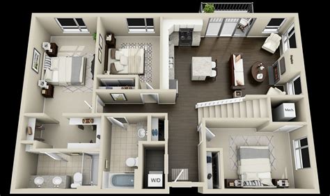 Pinterest: @claudiagabg | Apartamento 2 pisos 3 cuartos 1 estudio abierto terraza / planta 1 ...