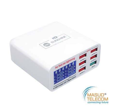 SUNSHINE SS-304Q 5v 6a Digital Universal 6port Usb Charger