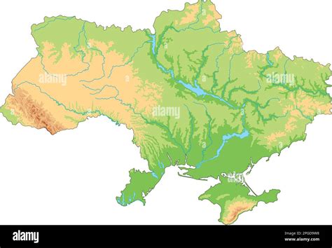 High detailed Ukraine physical map Stock Vector Image & Art - Alamy