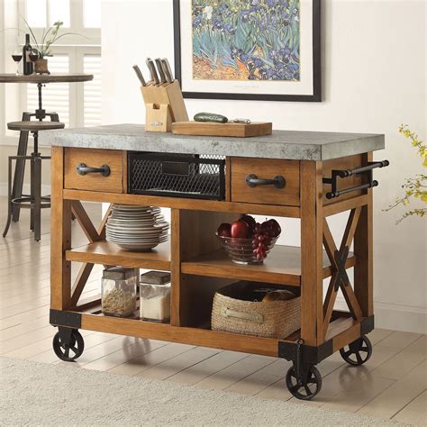 Kitchen Cart With Wheels,rolling Kitchen Island With Drawers And Shelves For Dining Storage ...