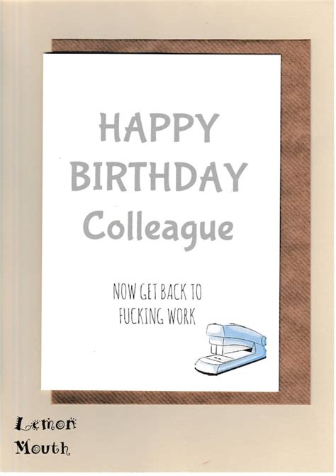 Funny Birthday Card/ Work Friends/ Jokes / Mates / Rude / | Etsy