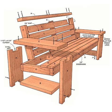 Perfect Patio Combo: Wooden Bench Plans With Built-in End Table | Pallet furniture outdoor, Diy ...