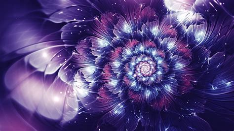 HD wallpaper: purple and pink petaled flower artwork, abstract, fractal, fractal flowers ...