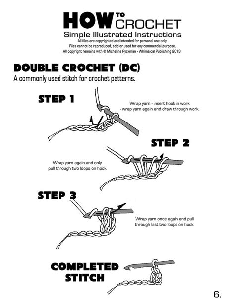 Crochet - Free Simple Illustrated Instructions | Crochet stitches guide, Crochet stitches for ...