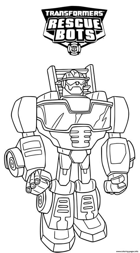 Transformers Rescue Bots Lineart Coloring page Printable