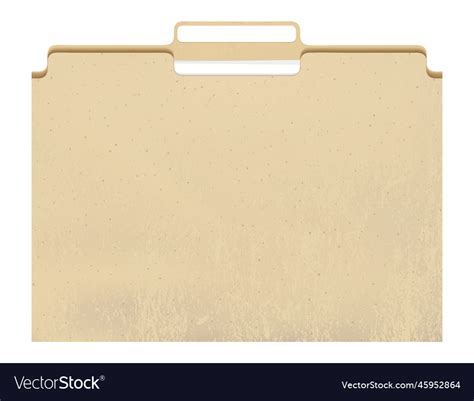 Manila folder with cut tab and papers isolated Vector Image