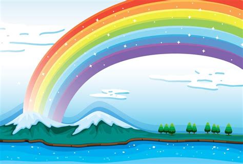 A beautiful rainbow in the sky 526701 Vector Art at Vecteezy