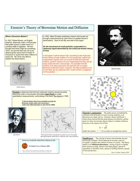 Einstein's Theory of Brownian Motion and Diffusion - DocsLib