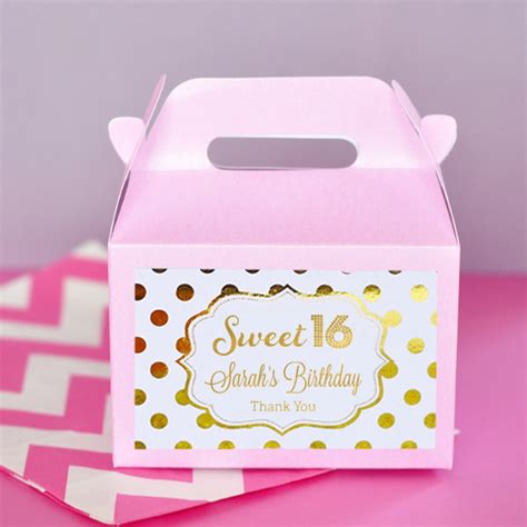 Sweet 16 Party Favors Boxes Sweet 16 Birthday Favors Sweet Sixteen Party Favors Pink Sweet 16 ...