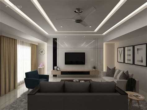 Modern Minimalist Living Room Interior Design Modern Living Room With A Tall Ceiling Next To A ...