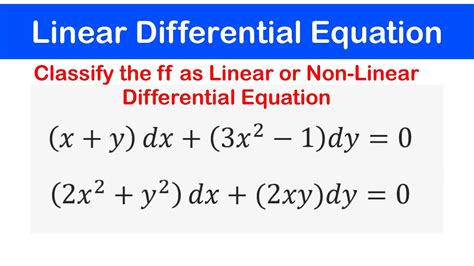 What Is Linear And Non Linear Differential Equation - Printable Templates Free