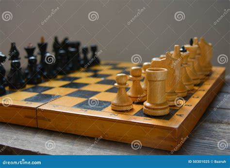 Vintage Chess Board Game Isolated With Clipping Path. Antique Chess Board Royalty-Free Stock ...