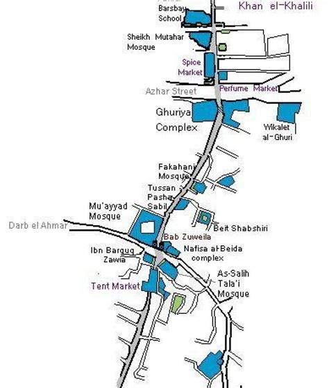 Khan al khalili map - Khan el khalili bazaar map (Egypt)