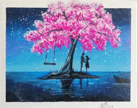 Kirschbaum | Cherry blossom painting, Swing painting, Art