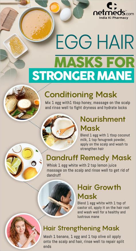 Hair Health: 5 Superb Egg Masks For A Voluminous And Lustrous Hair - Infographic