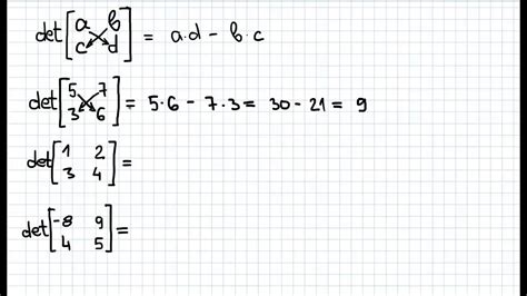 Determinant Of 2X2 Matrix - Matrices : The determinant of a 2×2 matrix is found much like a ...