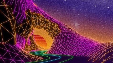 New Retro Wave, Sun, Wireframe, Road Wallpapers HD / Desktop and Mobile Backgrounds