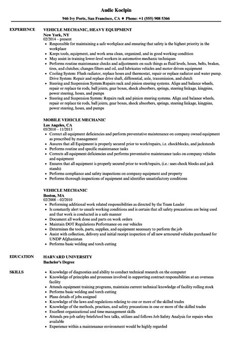 Heavy Duty Mechanic Resume Sample - Get Free Templates