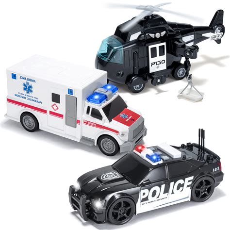 Buy JOYINToddler Truck Toys for 3 4 5 6 7 Year Old Boys - Car Toy Set, Emergency Vehicle Playset ...