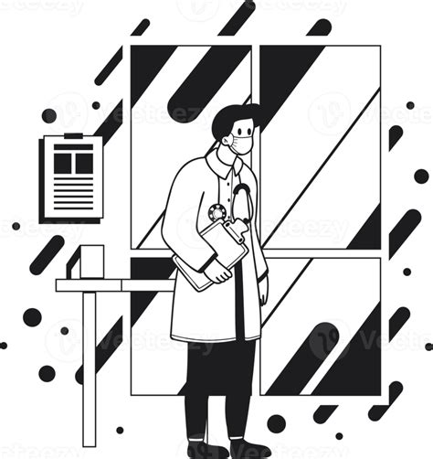 doctor in hospital illustration in doodle style 21817835 PNG