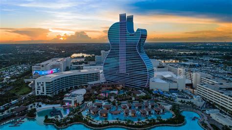 Hard Rock opens neon, guitar-shaped hotel in Florida