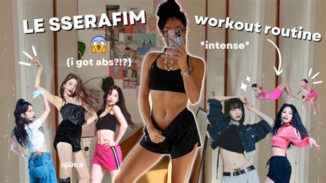 i tried LE SSERAFIM workout routine for A WEEK!! *super intense* i got abs?!?! 😱 | Workout ...