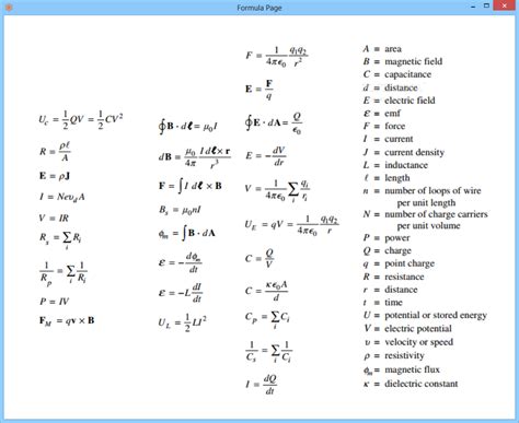 Download Free Physics Formulas 1.0.0.0