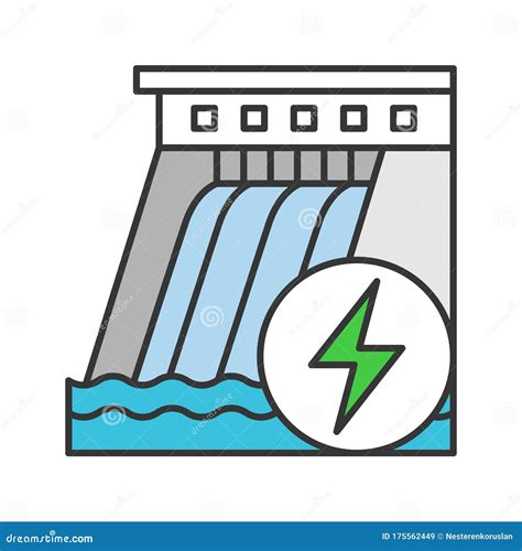 Hydroelectric Dam Color Icon Vector Illustration | CartoonDealer.com #175562449