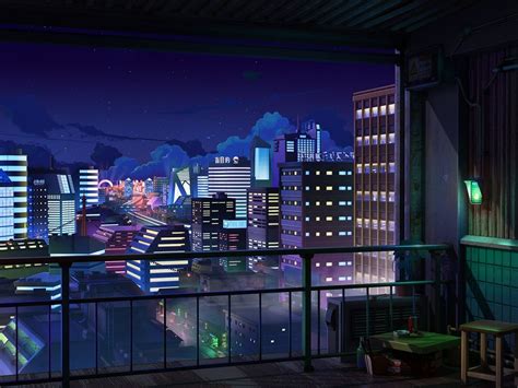 Anime Night City Wallpaper Hd | Anime background, City background, Night background