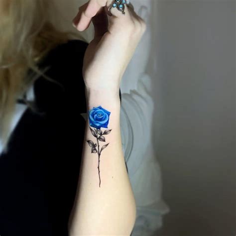 81 Beautiful Blue Rose Tattoo Ideas