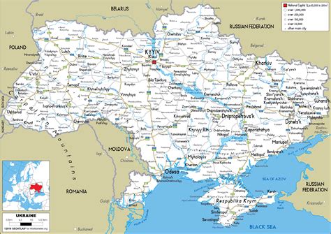 Ukraine Map (Road) - Worldometer