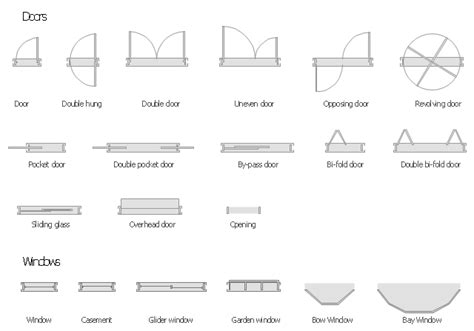 Floor Plan Door Symbols in 2020 | Floor plan symbols, Architectural floor plans, Library floor plan