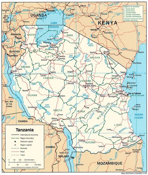 Detailed political and administrative map of Tanzania. Tanzania detailed political and ...