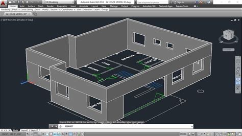 How To Make 3d House Design In Autocad 3d House Model Part-8 Autocad Basic 2d & 3d Bangla ...