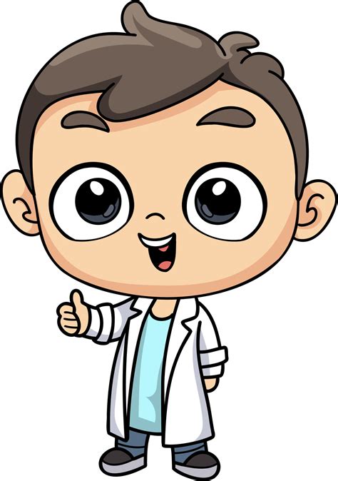 Happy knowledgeable male doctor character illustration in doodle style 23529249 PNG